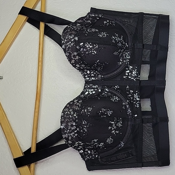 Victoria's Secret Black Embellished Bra Size 36C - Picture 5 of 16